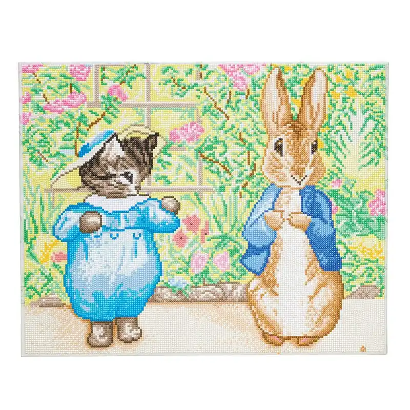 Kit ricamo diamante su telaio Crystal Art D.I.Y Pierre Lapin e il gattino Tom | Molto apprezzato