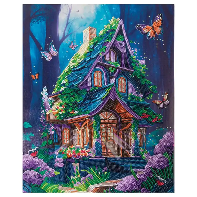 Grande sconto | Kit ricamo diamante su telaio Crystal Art D.I.Y Casa delle fate