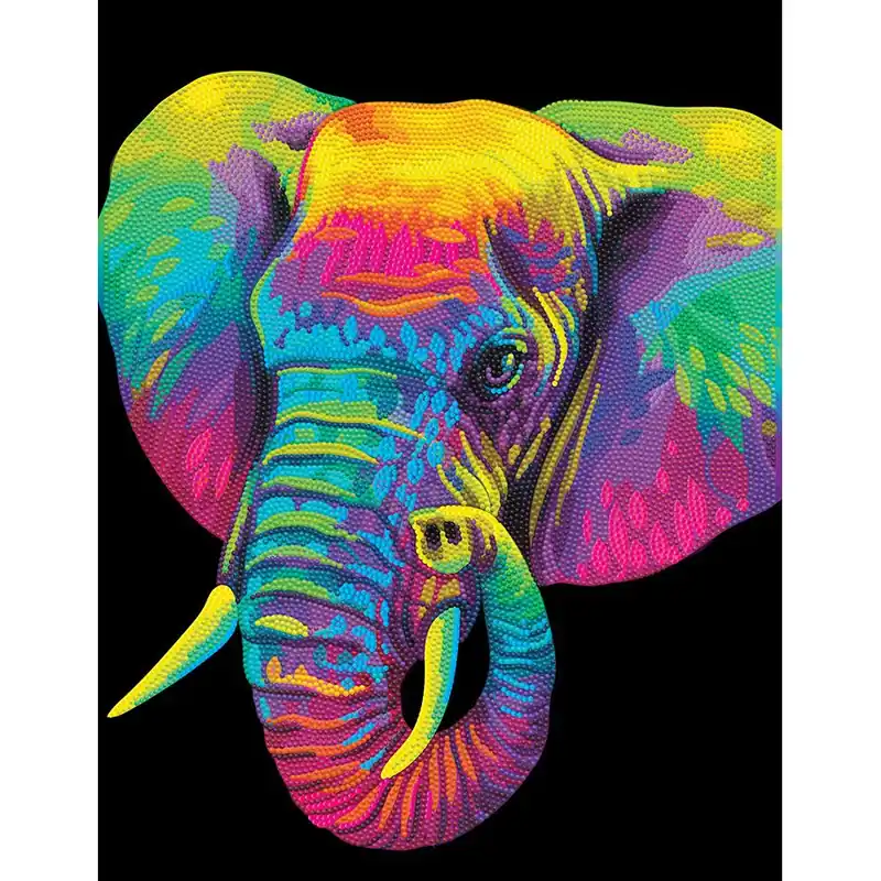 Prezzo conveniente | Kit ricamo diamante Diamond Dotz Elefante al neon
