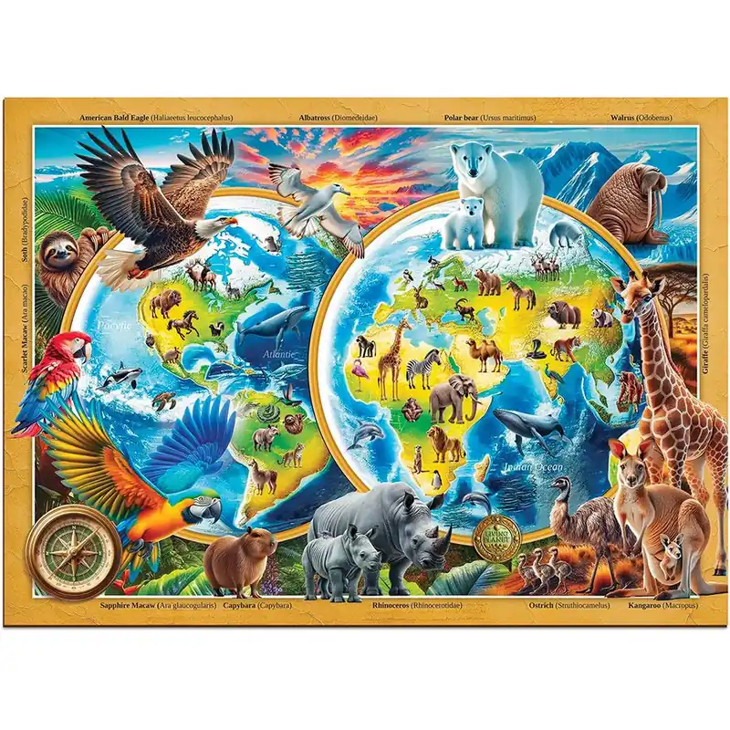 puzzle in legno Wooden City La fauna del pianeta -1010 pezzi - Ordina subito