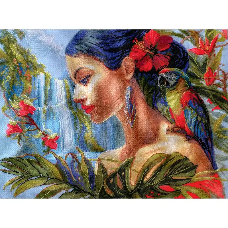 Ultime unità | kit ricamo a punto croce Aine Madre Natura - Tropici