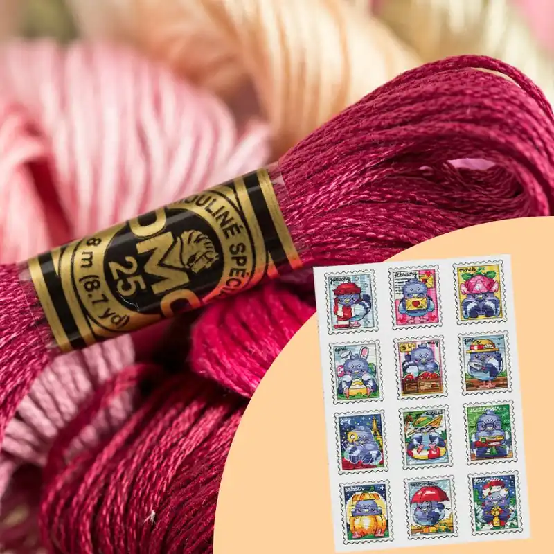 Filo per ricamo LunarFoxStitch Set di fili solo - Calendario dei Piccoli Piccioni - Pronto per la spedizione
