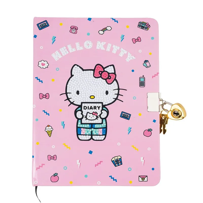 Outlet - Taccuino da ricamo a diamante Crystal Art D.I.Y Diario segreto - Hello Kitty