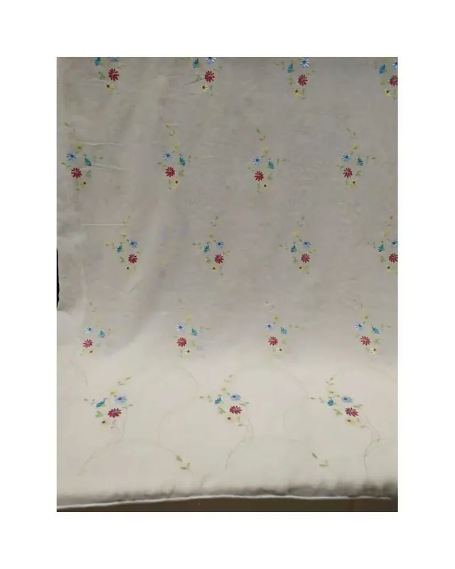 Prezzo scontato - 50 CM TESSUTO TENDA FIORI COLORATI RICAMATI ALTO 300 CM