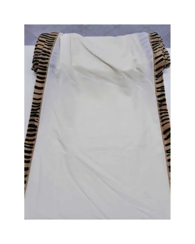 Pagamento sicuro - Tendina a metro fondo panna bordato 2 lati alta dis. animalier 60 cm
