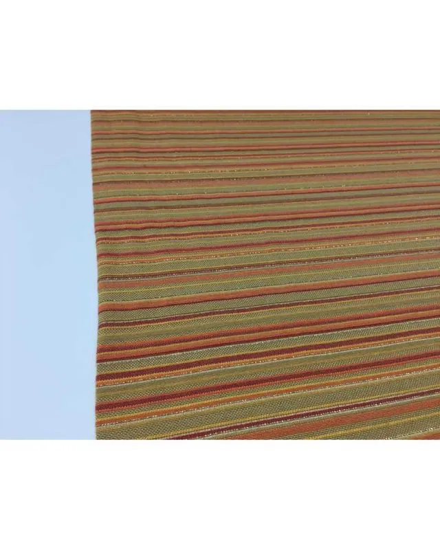 Novità in catalogo - Tessuto coordinato per tappezzeria Costiera lurex riga arancio giallo oro beige e bordò alta 2,80 mt