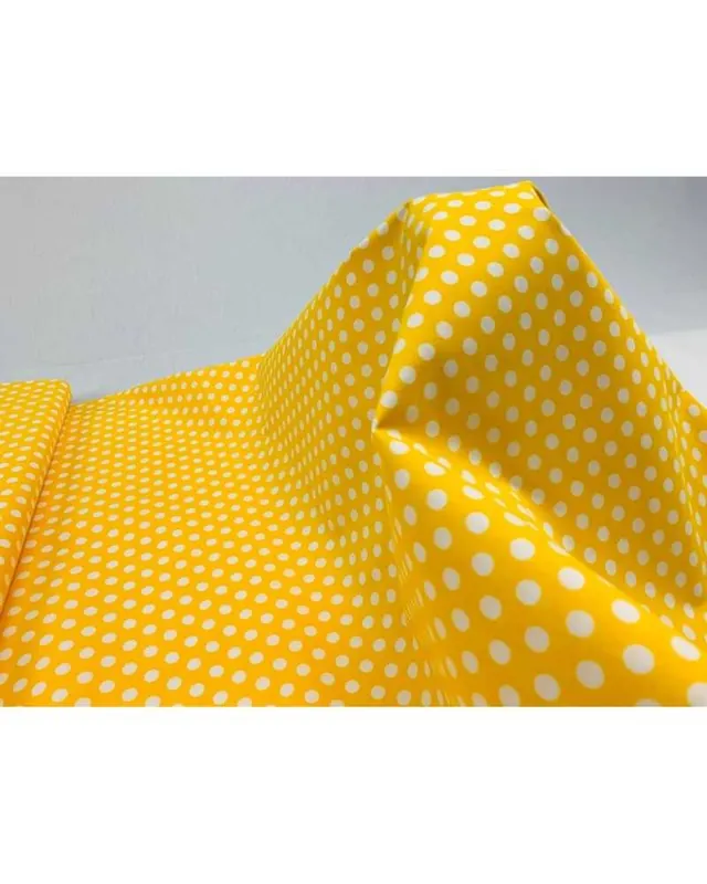 50 Cm Tessuto Cotone pois 10 Mm bianco stampato Alto 1,50 Mt - Pochi pezzi rimasti