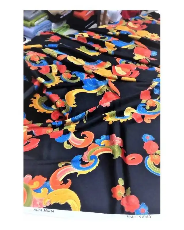 Novità nello shop - Tessuto stampato fiori pura seta digitale alto 150 Cm