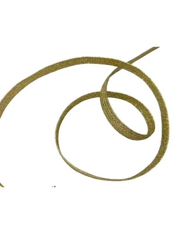 Nastro Passamaneria Elastico a Molla Oro Lurex 6 mm - Diretto dalla fabbrica