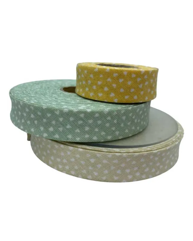 Nastro Passamaneria Sbieco Diagonale Traversino Stampa Cuoricino 18 mm | Prezzo di fabbrica