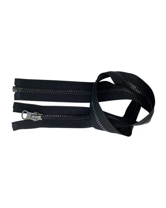Consegna espressa - Cerniera Divisibile 70 Cm Metallo Canna di Fucile Catena 8 Fettuccia Nera Policotone