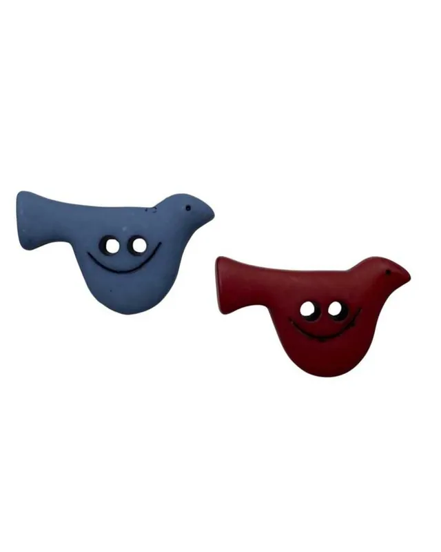 Tra i più amati - Bottoncino decorativo in plastica – Uccello piatto – 2 fori – 20×13 mm