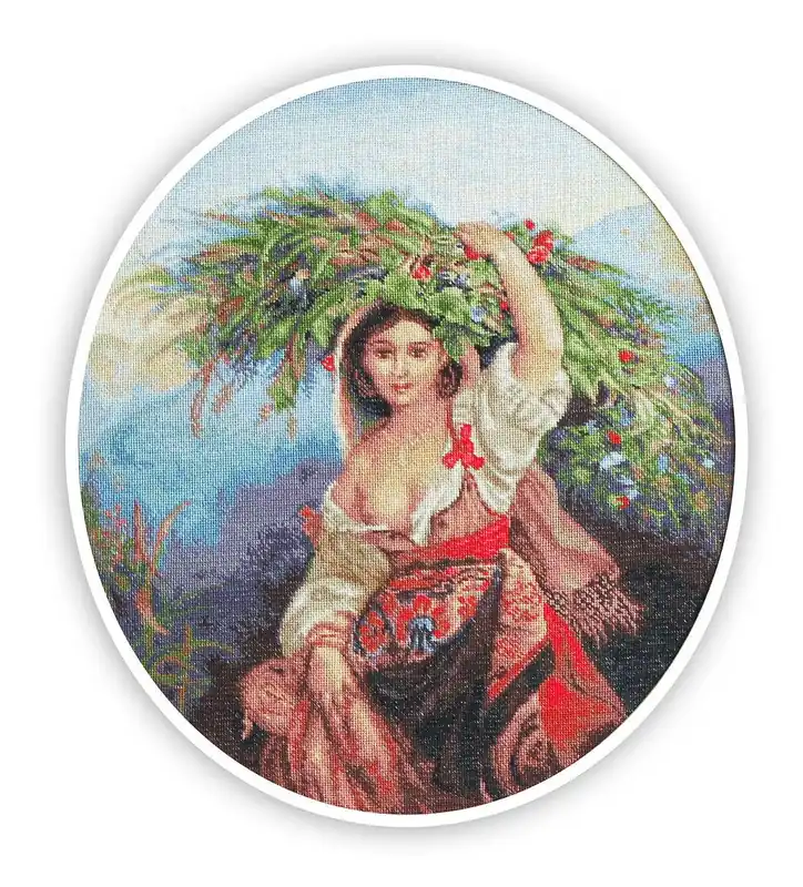 Solo oggi | Kit punto croce Luca-S - Italiano con fiori, B466