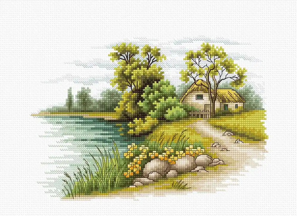 Kit punto croce Luca-S - Paesaggio con lago, B2283 - Prezzo di fabbrica