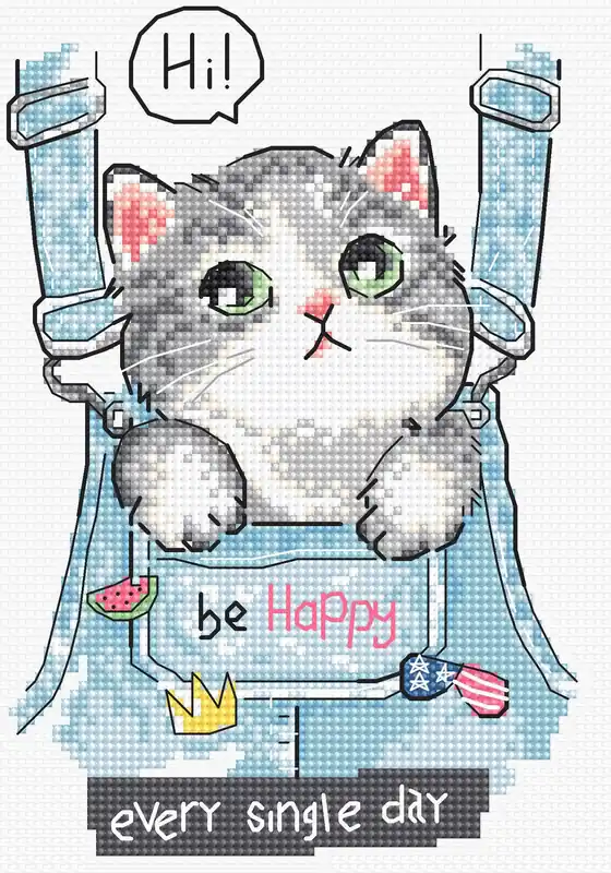 Kit punto croce LetiStitch - Sii felice! | Liquidazione