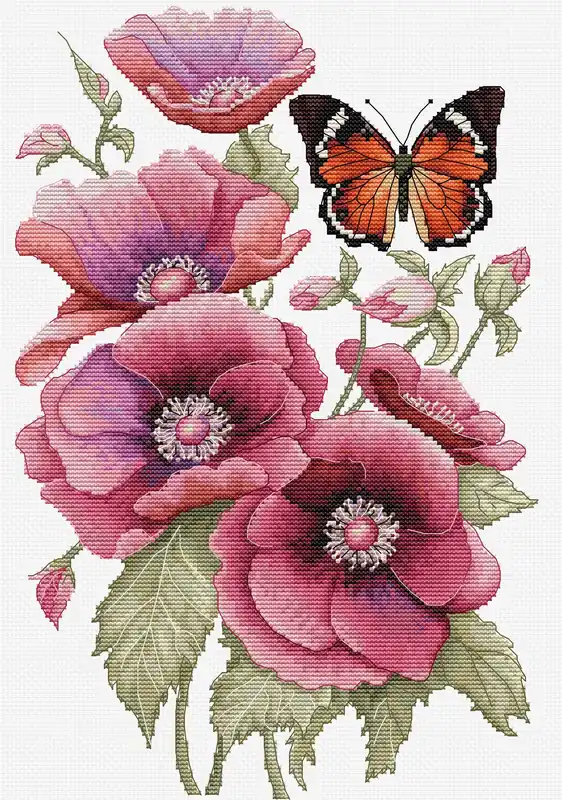 Kit Punto Croce Luca-S - Il Profumo degli Anemoni, B7037 | Novità in catalogo