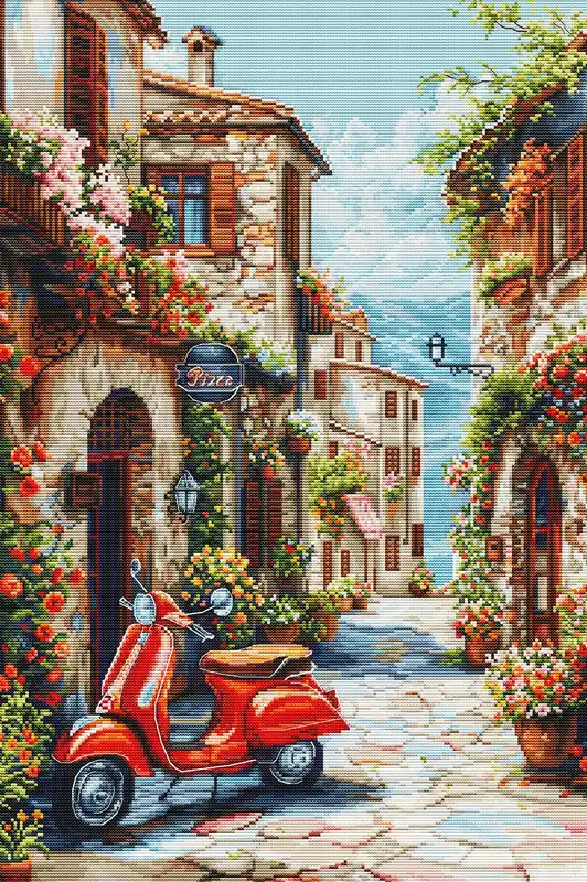 Kit punto croce Luca-S - Italia nel profumo dei fiori, BU5095 - Ordinabile online