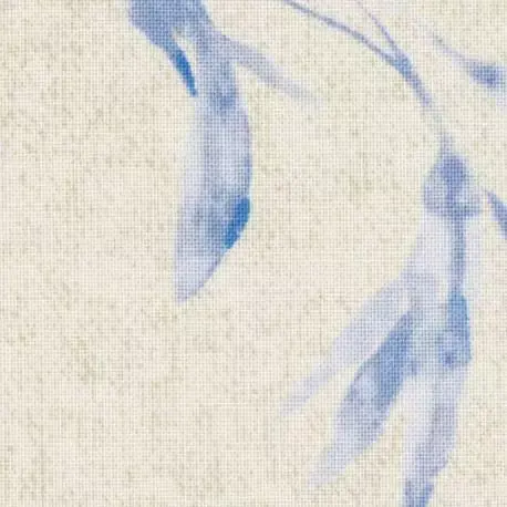 Lecien Centenary Collection 24th by Yoko Saito, Tessuto Beige con Foglie Azzurre | Promozione speciale