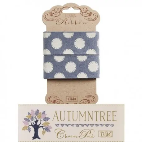 Novità - Tilda ribbon, Nastro 30 mm Sewn spot Blue Autumntree