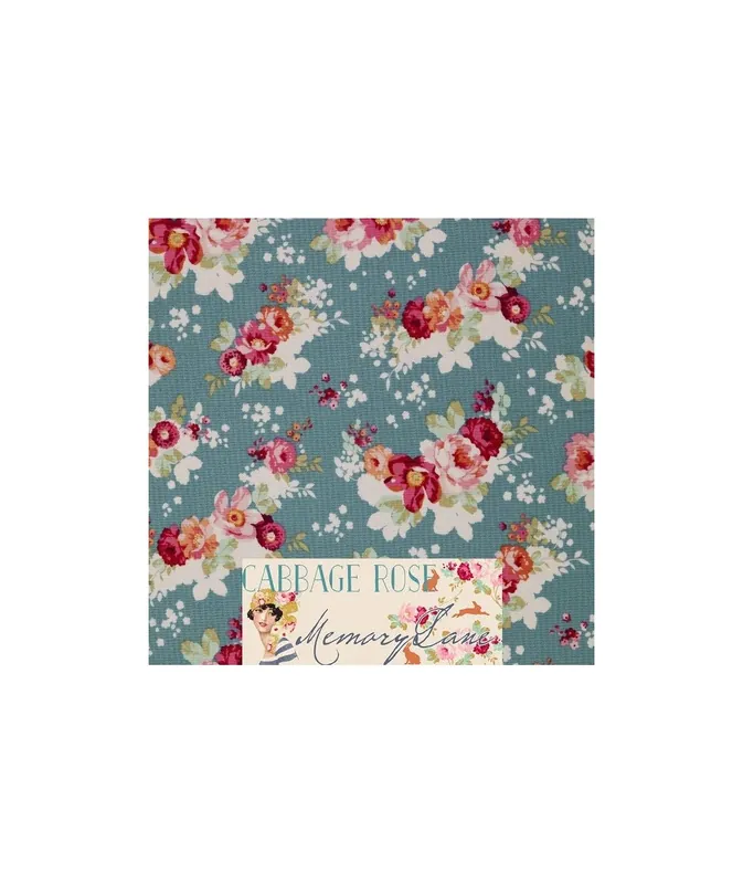 Appena arrivato | Tilda 110 Flowercloud Teal Cabbage Rose