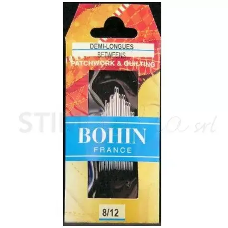 Disponibile ora - Bohin, Aghi BETWEENS Medi A1/2F da Trapunto a Mano, 20 aghi misti n°8-12