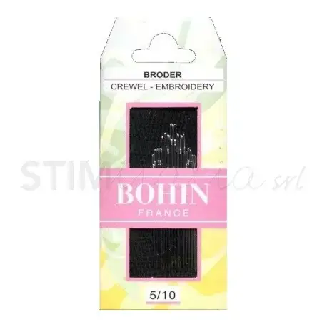 Qualità garantita | Bohin, Aghi Embroidery da Ricamo A41F per Ricamare su Lino, Lana e Cotone n5/10 - 15pz