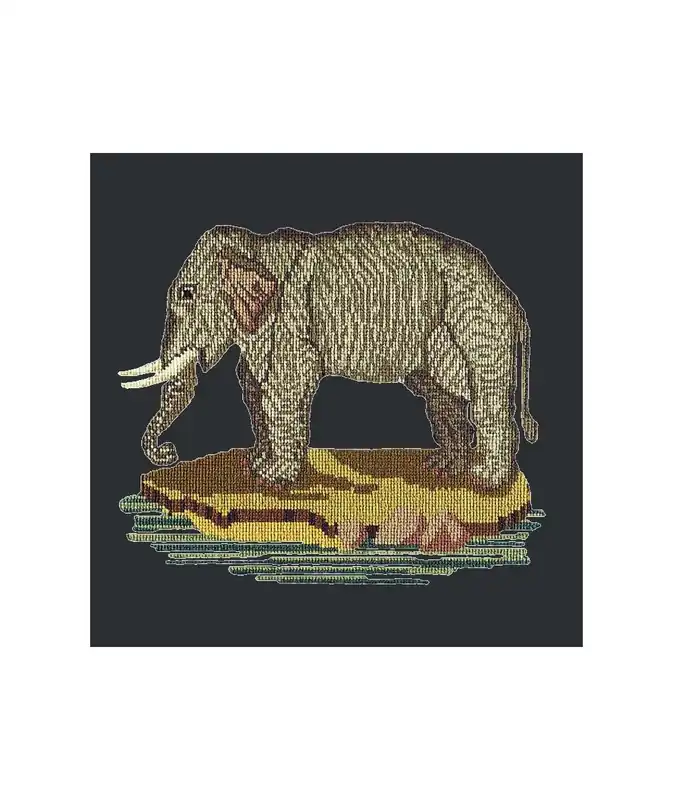 Ultimi giorni | Elizabeth Bradley, Victorian Animals, THE ELEPHANT - 16x16 pollici