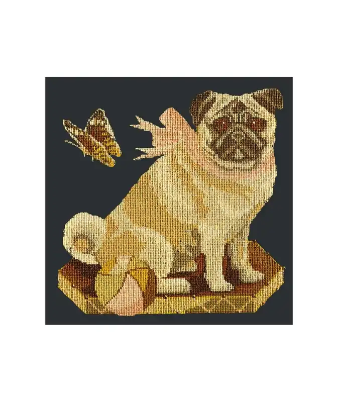 Disponibile subito - Elizabeth Bradley, Victorian Animals, TOBY THE PUG - 16x16 pollici
