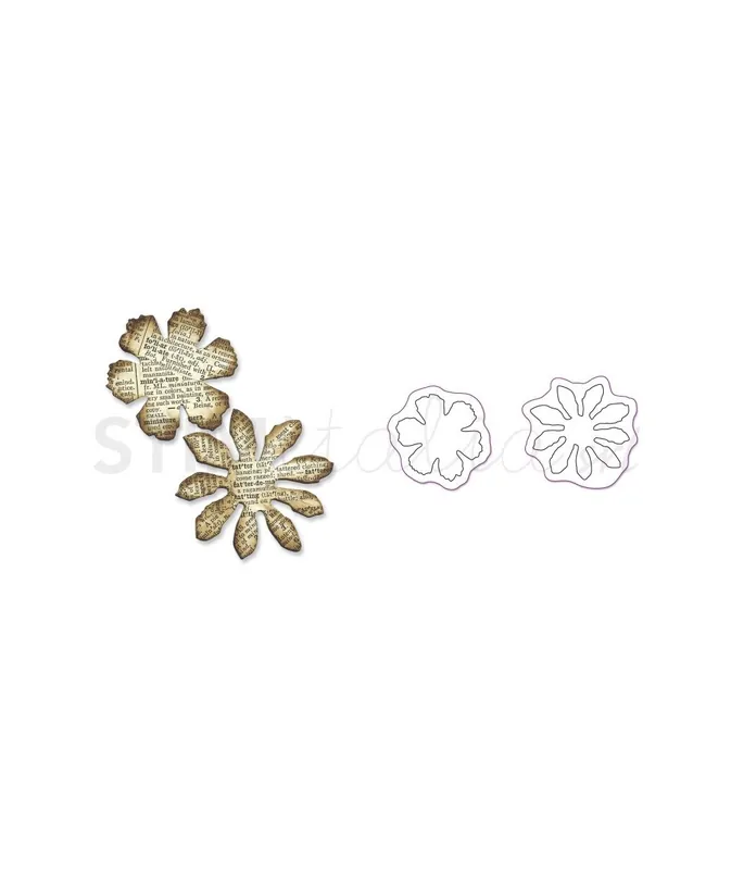 Sizzix, Movers & Shapers Die Magnetic Set 2PK Mini Tattered Florals Set by Tim Holtz | Promozione speciale