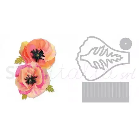 Sizzix, Thinlits Die Set 4PK Large Poppy by Brenda Walton - Prezzo promozionale