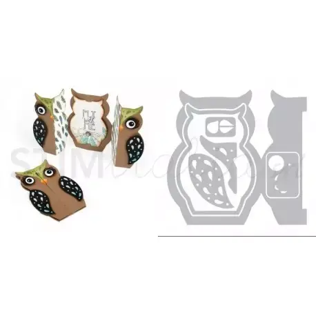 Sizzix, Thinlits Die Set 6PK Card, Owl Label Fold a Long by Jen Long - Svendita