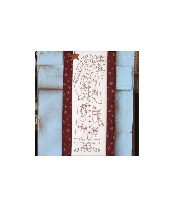 The BirdHouse, Jolly Santa – Christmas Pre-printed Stitchery | Acquista subito