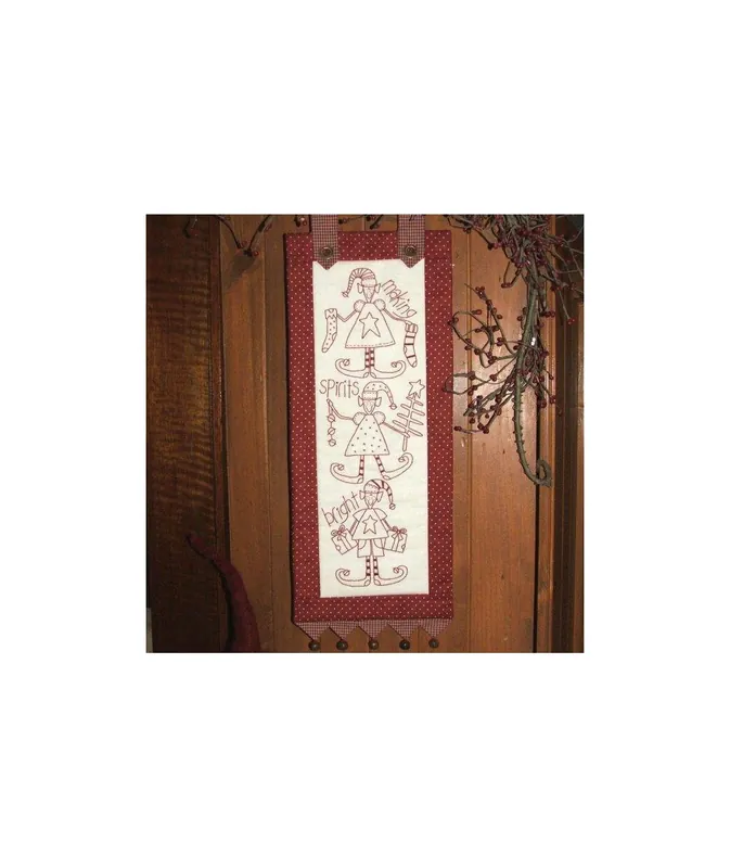 The BirdHouse, Making Spirits Bright – Christmas Pre-printed Stitchery | Compra oggi