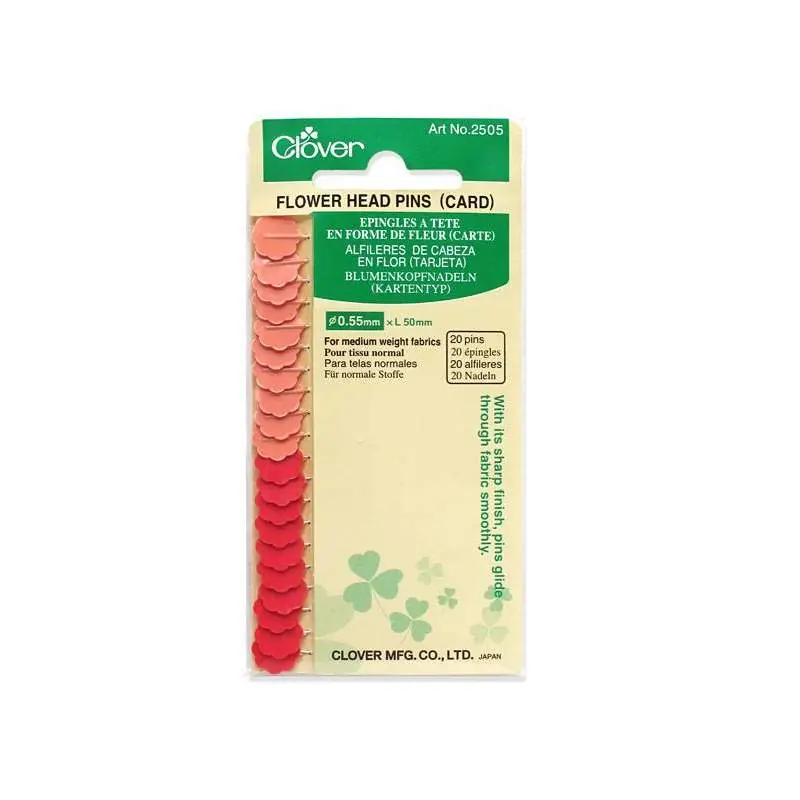 Outlet - Clover, Spilli Testa A Fiore Rosa In Cartina - 20 Pz