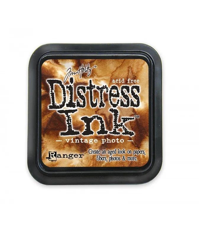 Tim Holtz Distress Vintage Photo - Inchiostro Invecchiante per Tessuto, Carta, Foto e altro - 7x7cm - Direttamente dal produttore