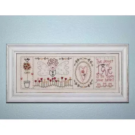 Qualità premium - Secret of Love - Cartamodello Stitchery sull‘Amore su Tela Prestampata, The BirdHouse by Natalie Bird