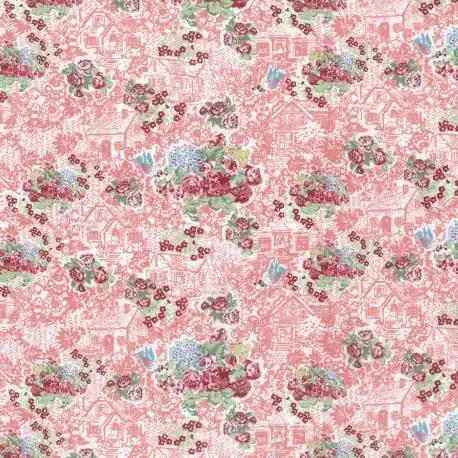 Qualità premium - Lecien - LOYAL HEIGTHS by JERA BRANDVIG - Fondo ROSA Tema Fiori