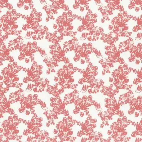 Lecien - LOYAL HEIGTHS by JERA BRANDVIG Fondo Chiaro tema rami e frutti colore Fragola - Prezzo ridotto