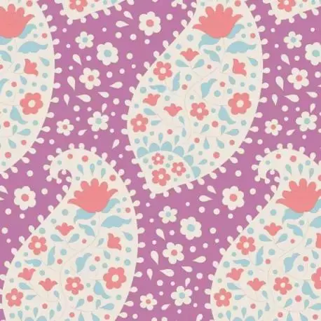 Offerta - Tilda 110 PlumGarden, Teardrop Plum, disegno cashmere floreale, fondo prugna