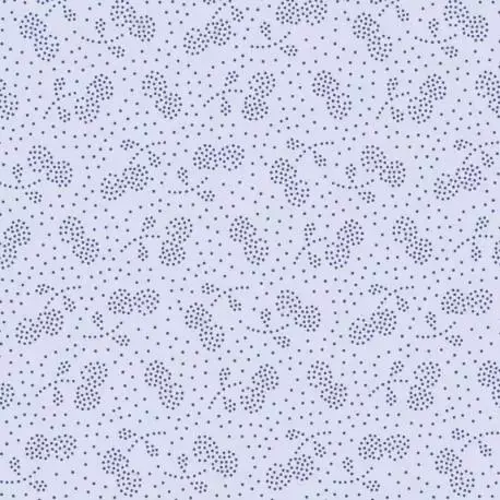 Tilda 110 PlumGarden Blenders, Berry Jam Blue, fondo azzurro, motivo ciliegie a puntini blu - Saldi