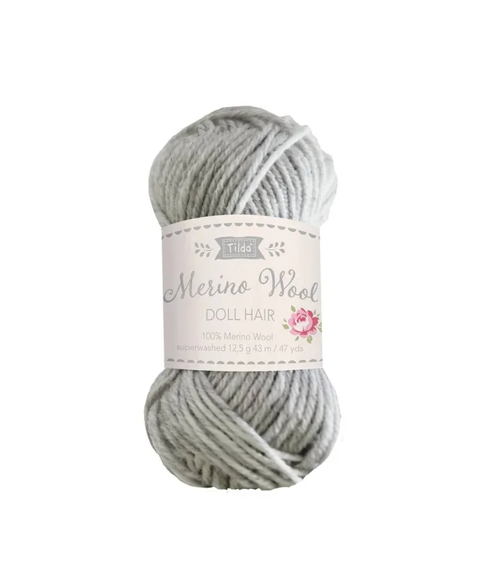 Prodotto di punta | Tilda Capelli per Bambole in Baby Lana Merino, Nebbia 12,5 g