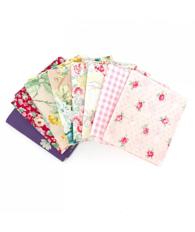 Pacchetto di Tessuto Giapponese Beige, Rosa e Viola - 8 da 33 x 35 cm | Ultime unità
