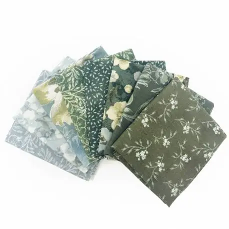 Bestseller | Pacchetto di Tessuto Giapponese Azzurro, Verde e Marrone - 8 da 33 x 35 cm