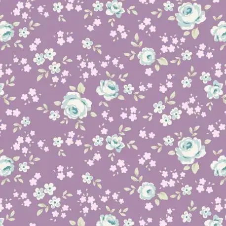 Tilda 110 Old Rose Eliza, Tessuto piccoli Fiori su Lilla Malva | Acquisto sicuro