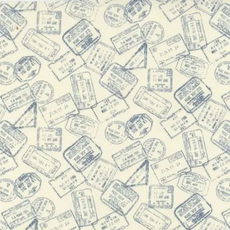 Direttamente dalla fabbrica - American Country 19th by Masako Wakayama - Tessuto Ghiaccio Ceruleo