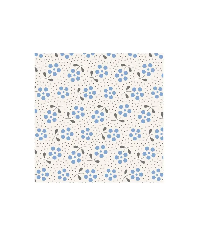 Tilda 110 Meadow Basics Blue, Tessuto con Fiori Blu su fondo chiaro - Ordina subito