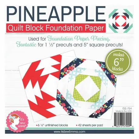 Outlet - Pineapple da 6 pollici - Blocco Quilt per Foundation Paper Piecing
