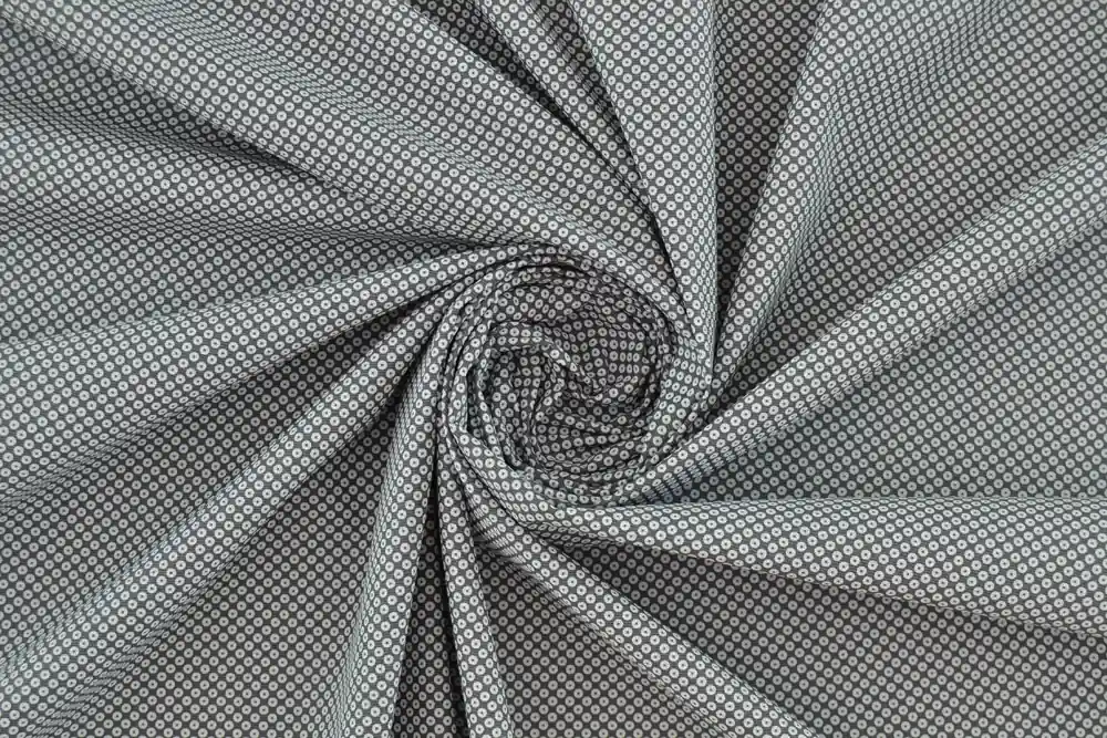 Scampolo 300x153cm Popeline puro cotone color jeans a pois bianchi | Non perdere l'occasione
