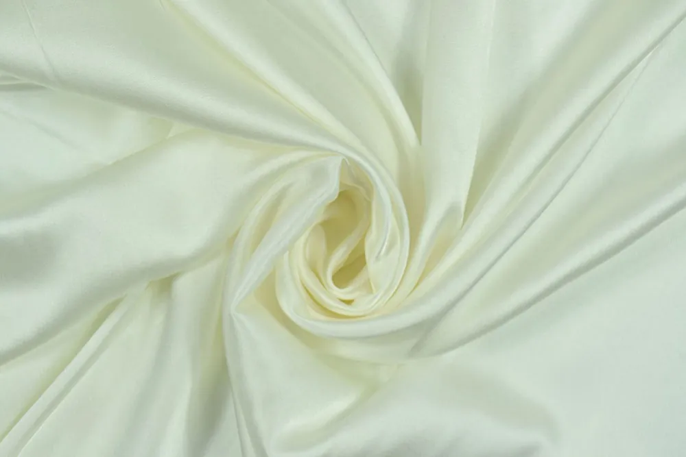 Raso di seta bianco panna stretch | Reso gratuito