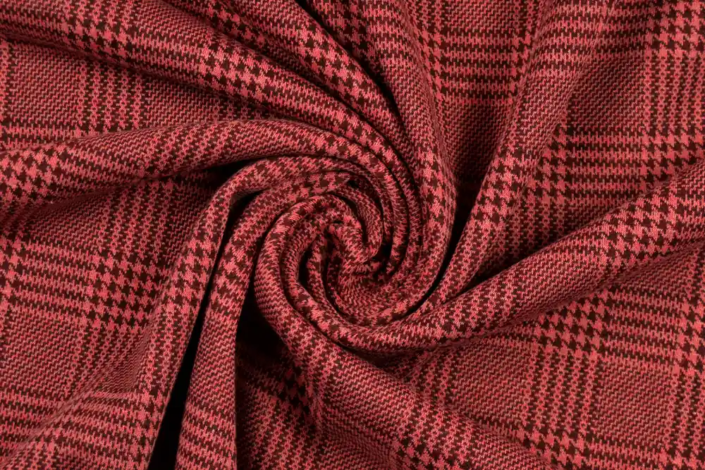 Più venduto - Tessuto accoppiato rosso vermiglione fantasia principe di galles